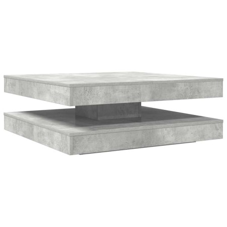 vidaXL Tavolino da Caffè Girevole a 360 Gradi Grigio 90x90x34,5 cm