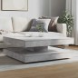 vidaXL Tavolino da Caffè Girevole a 360 Gradi Grigio 90x90x34,5 cm