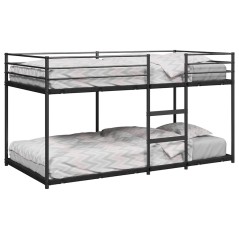 vidaXL Letto a Castello senza Materasso Nero 75x190 cm in Acciaio