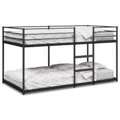 vidaXL Letto a Castello senza Materasso Nero 75x190 cm in Acciaio