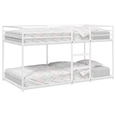 vidaXL Letto a Castello senza Materasso Bianco 75x190 cm in Acciaio