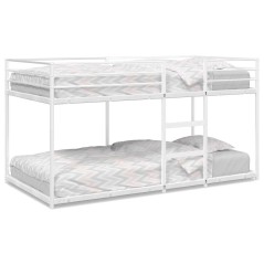 vidaXL Letto a Castello senza Materasso Bianco 75x190 cm in Acciaio