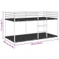 vidaXL Letto a Castello senza Materasso Bianco 75x190 cm in Acciaio vidaXL Letto a Castello senza Materasso Bianco 75x190 cm in Acciaio