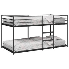 vidaXL Letto a Castello senza Materasso Nero 90x190 cm in Acciaio