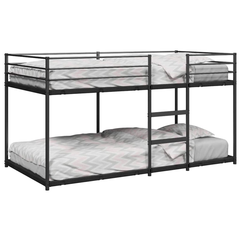 vidaXL Letto a Castello senza Materasso Nero 90x190 cm in Acciaio vidaXL Letto a Castello senza Materasso Nero 90x190 cm in Acciaio