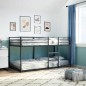 vidaXL Letto a Castello senza Materasso Nero 90x190 cm in Acciaio vidaXL Letto a Castello senza Materasso Nero 90x190 cm in Acciaio