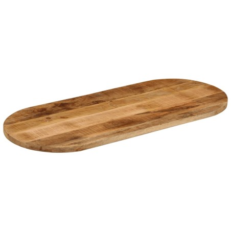 vidaXL Piano Tavolo 100x50x2,5 cm Ovale Legno Massello Grezzo di Mango
