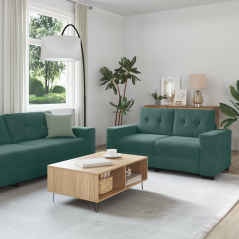 Set di Divani a 2 Pezzi con Cuscini in Velluto Verde Scuro