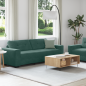 Set di Divani a 2 Pezzi con Cuscini in Velluto Verde Scuro Set di Divani a 2 Pezzi con Cuscini in Velluto Verde Scuro