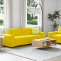 Set Divano a 2 Pezzi con Cuscini in Velluto Giallo