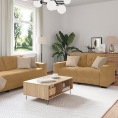 Set di Divani a 2 Pezzi con Cuscini in Velour Marrone