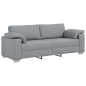 Set di divani a 2 pezzi con cuscini in tessuto grigio chiaro Set di divani a 2 pezzi con cuscini in tessuto grigio chiaro