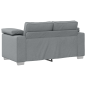 Set di divani a 2 pezzi con cuscini in tessuto grigio chiaro Set di divani a 2 pezzi con cuscini in tessuto grigio chiaro