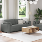 Set Divano 2 Pezzi con Cuscini Grigio Scuro Set Divano 2 Pezzi con Cuscini Grigio Scuro