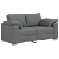 Set Divano 2 Pezzi con Cuscini Grigio Scuro Set Divano 2 Pezzi con Cuscini Grigio Scuro