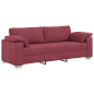 Set divano 2 pezzi con cuscini in tessuto rosso vino