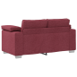 Set divano 2 pezzi con cuscini in tessuto rosso vino