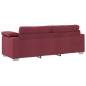 Set divano 2 pezzi con cuscini in tessuto rosso vino