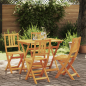 Set Bistro da Giardino Pieghevole vidaXL 4 Pezzi in Legno Massello di Acacia Set Bistro da Giardino Pieghevole vidaXL 4 Pezzi in Legno Massello di Acacia