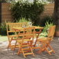 vidaXL Set Bistro Pieghevole 4 Pezzi in Legno Massello di Acacia