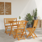 vidaXL Set Bistro Pieghevole 4 Pezzi in Legno Massello di Acacia