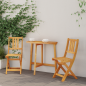 Set Bistro da Giardino Pieghevole vidaXL 3 Pezzi Legno Massello di Acacia Set Bistro da Giardino Pieghevole vidaXL 3 Pezzi Legno Massello di Acacia