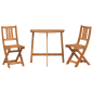 Set Bistro da Giardino Pieghevole vidaXL 3 Pezzi Legno Massello di Acacia Set Bistro da Giardino Pieghevole vidaXL 3 Pezzi Legno Massello di Acacia