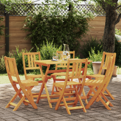 vidaXL Sedie da Giardino Pieghevoli 6 pz 36x46x86 cm Legno Massello di Acacia