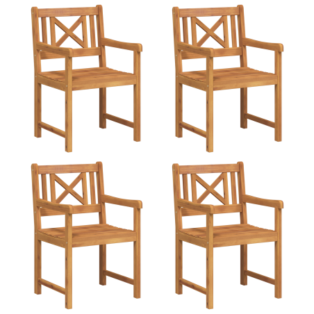 Sedie da giardino vidaXL 4 pcs 56x55.5x90 cm Legno massiccio di acacia
