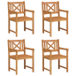Sedie da giardino vidaXL 4 pcs 56x55.5x90 cm Legno massiccio di acacia