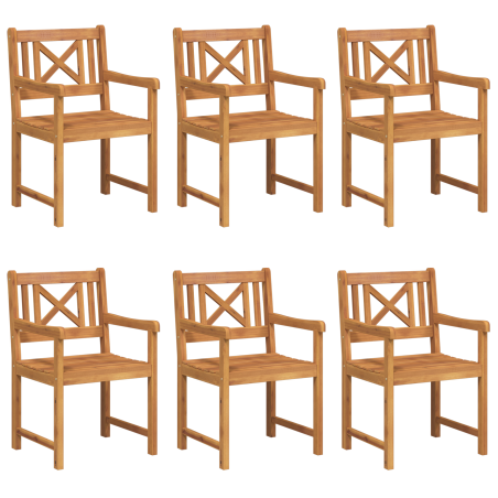 Sedie da giardino vidaXL 6 pcs 56x55.5x90 cm Legno massello di acacia