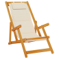 Sdraie pieghevoli vidaXL 2 pezzi Crema in legno massello di acacia e Textilene Sdraie pieghevoli vidaXL 2 pezzi Crema in legno massello di acacia e Textilene