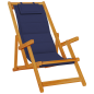 Sdraio Pieghevoli da Spiaggia vidaXL 2 Pezzi Blu in Legno Massello di Acacia e Textilene Sdraio Pieghevoli da Spiaggia vidaXL 2 Pezzi Blu in Legno Massello di Acacia e Textilene
