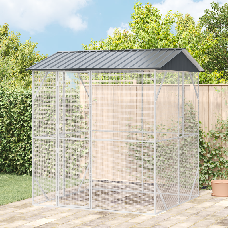 voliera per uccelli vidaXL antracite 210x227x247 cm acciaio voliera per uccelli vidaXL antracite 210x227x247 cm acciaio