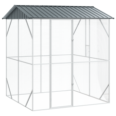 voliera per uccelli vidaXL antracite 210x227x247 cm acciaio