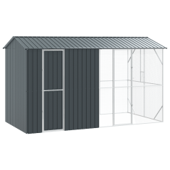 vidaXL Voliera per Uccelli con Estensione Antracite 210x442x247 cm Acciaio