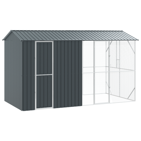 vidaXL Voliera per Uccelli con Estensione Antracite 210x442x247 cm Acciaio