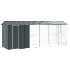 vidaXL Voliera per Uccelli con Estensione Antracite 210x640x247 cm Acciaio