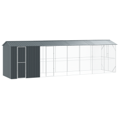 vidaXL Voliera per Uccelli con Estensione Antracite 210x838x247 cm Acciaio