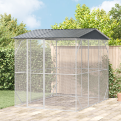 vidaXL Voliera per Uccelli Antracite 310x227x247 cm Acciaio