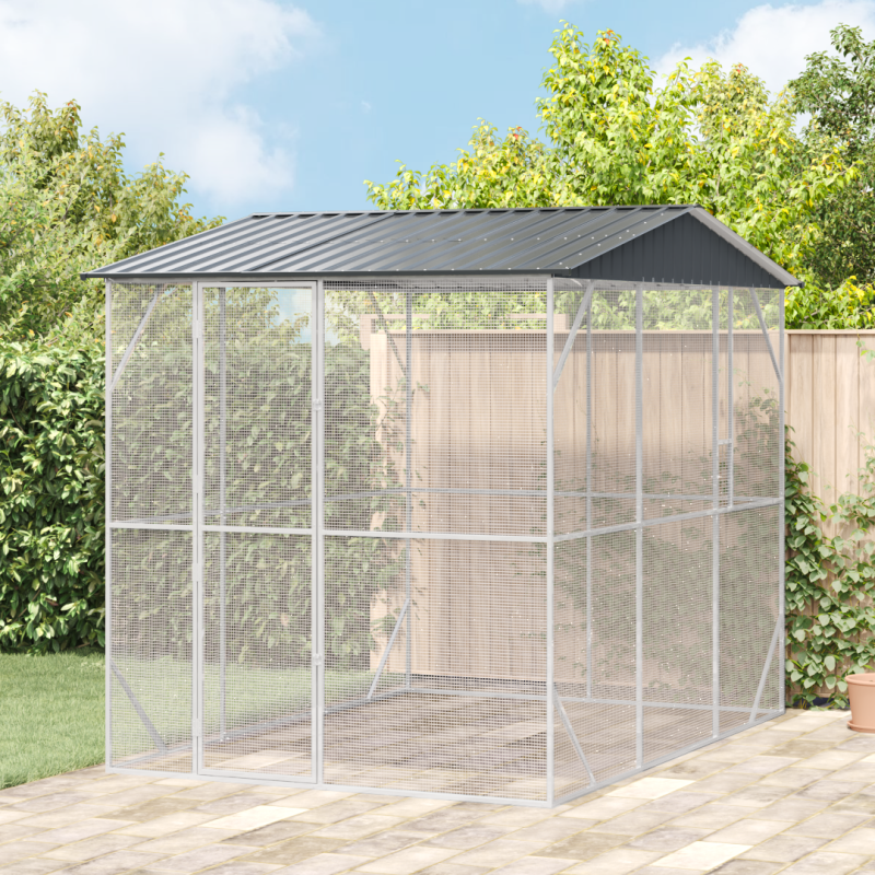 vidaXL Voliera per Uccelli Antracite 310x227x247 cm Acciaio vidaXL Voliera per Uccelli Antracite 310x227x247 cm Acciaio