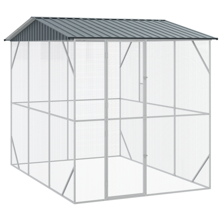 vidaXL Voliera per Uccelli Antracite 310x227x247 cm Acciaio
