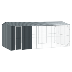 vidaXL Voliera per Uccelli con Estensione Antracite 310x640x247 cm Acciaio