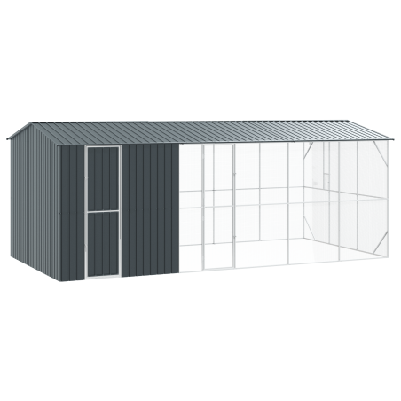 vidaXL Voliera per Uccelli con Estensione Antracite 310x640x247 cm Acciaio
