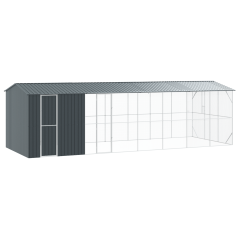 vidaXL Voliera per Uccelli con Estensione Antacite 310x838x247 cm Acciaio