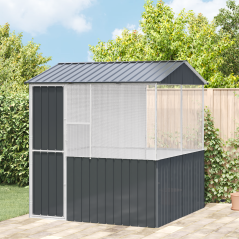 gabbia per uccelli vidaXL antracite 215x78x200 cm acciaio zincato