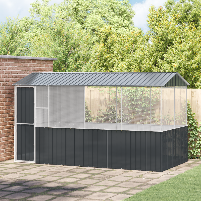 Gabbia per Uccelli vidaXL Anthracite 215x78x200 cm in Acciaio Zincato