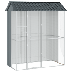 Voliera per Uccelli vidaXL Antracite 215x110x247 cm in Acciaio