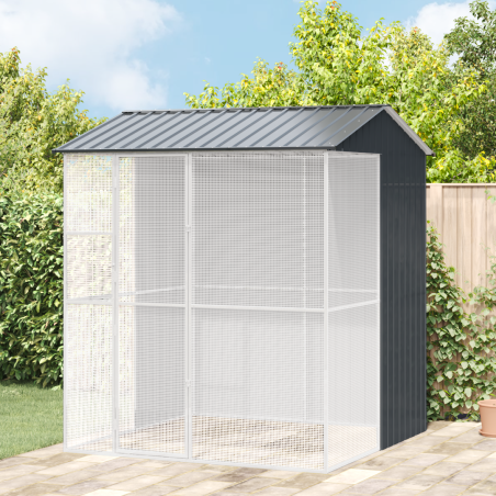 VidaXL Gabbia per Uccelli Antracite 215x210x247 cm in Acciaio