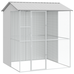 Aviario per Uccelli vidaXL Grigio 215x210x247 cm Acciaio